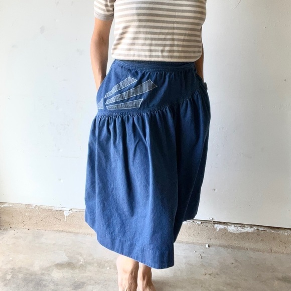 Smokey Row Vintage High Waisted Denim Skirt - Picture 9 of 9